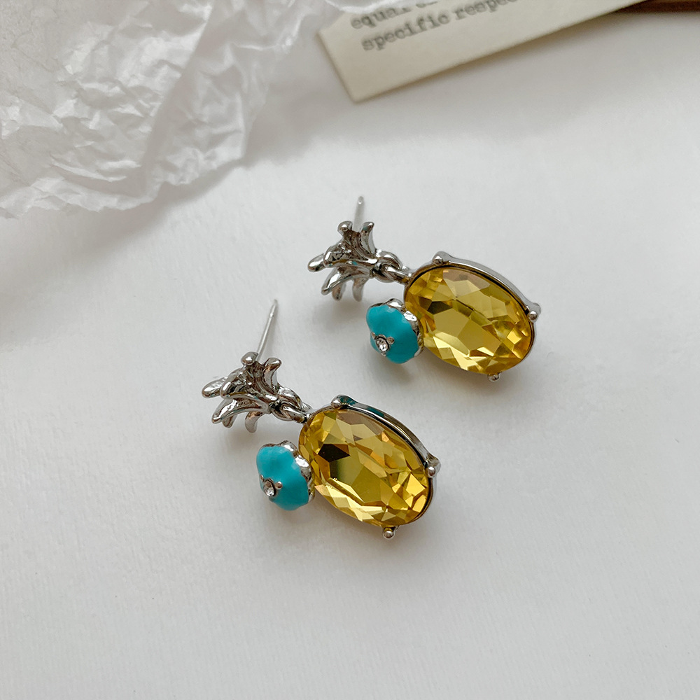 1 Pair Elegant Cute Sweet Pineapple Plating Inlay Copper Zircon 18K Gold Plated Drop Earrings display picture 6