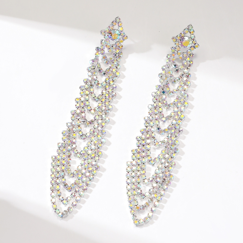 Wholesale Jewelry Elegant Streetwear Geometric Rhinestone Drop Earrings display picture 3