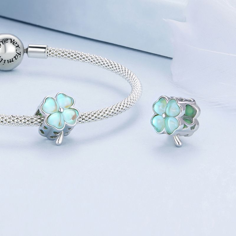 Four-leaf Clover Round Dreamcatcher Eternal Sisters Love Elf Wings S925 Sterling Silver Diy Bracelet Accessories display picture 10