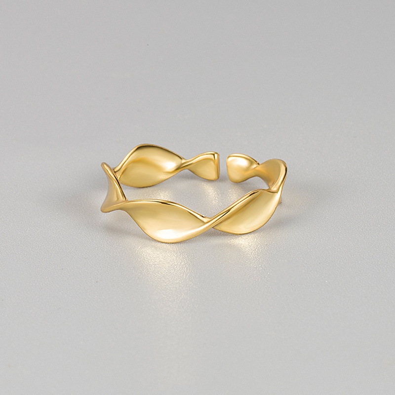 Simple Style Waves Sterling Silver Irregular Rings display picture 2