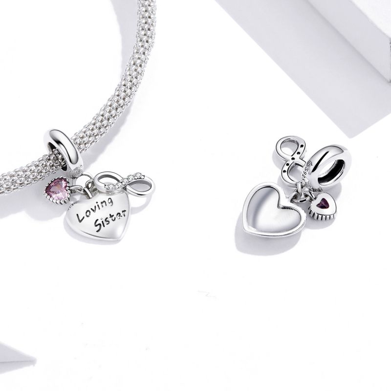 Casual Heart Shape Sterling Silver Inlay Zircon Jewelry Accessories display picture 11