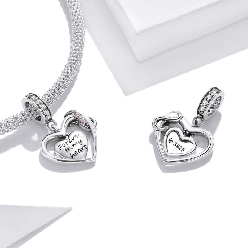 Casual Heart Shape Sterling Silver Inlay Zircon Jewelry Accessories display picture 12