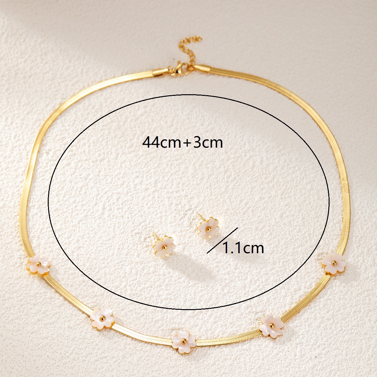 201 Stainless Steel Shell 18K Gold Plated Elegant Simple Style Plating Star Heart Shape Flower Earrings Necklace display picture 7