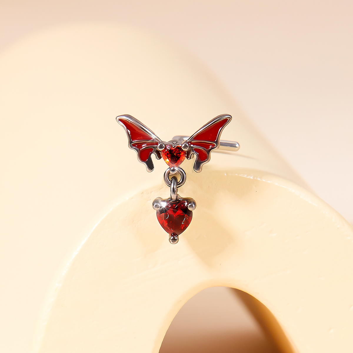 Y2k Sexy Butterfly Stainless Steel Zircon Belly Ring In Bulk display picture 1