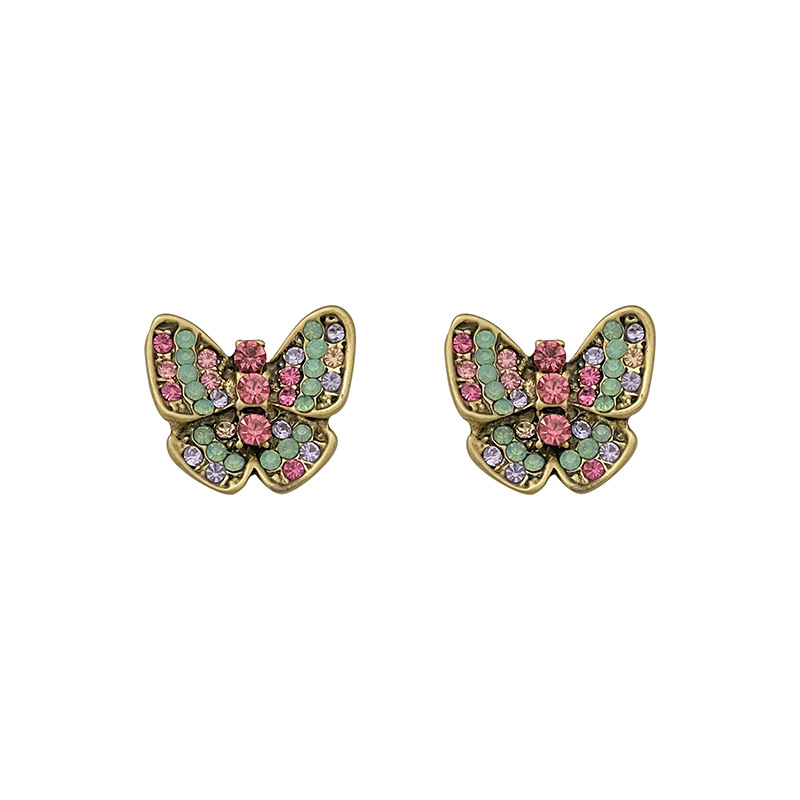 1 Pair Elegant Glam Butterfly Inlay Alloy Rhinestones Ear Studs display picture 1
