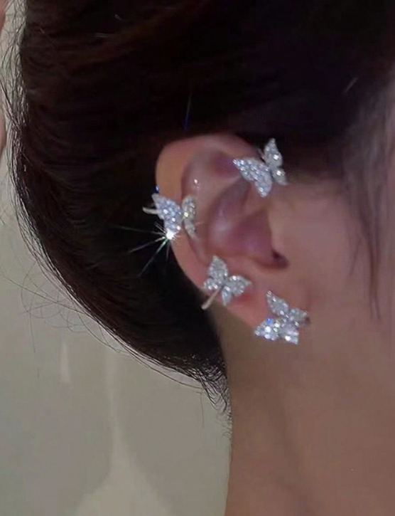 1 Pièce Style Simple Papillon Incruster Le Cuivre Zircon Des Boucles D'oreilles display picture 3