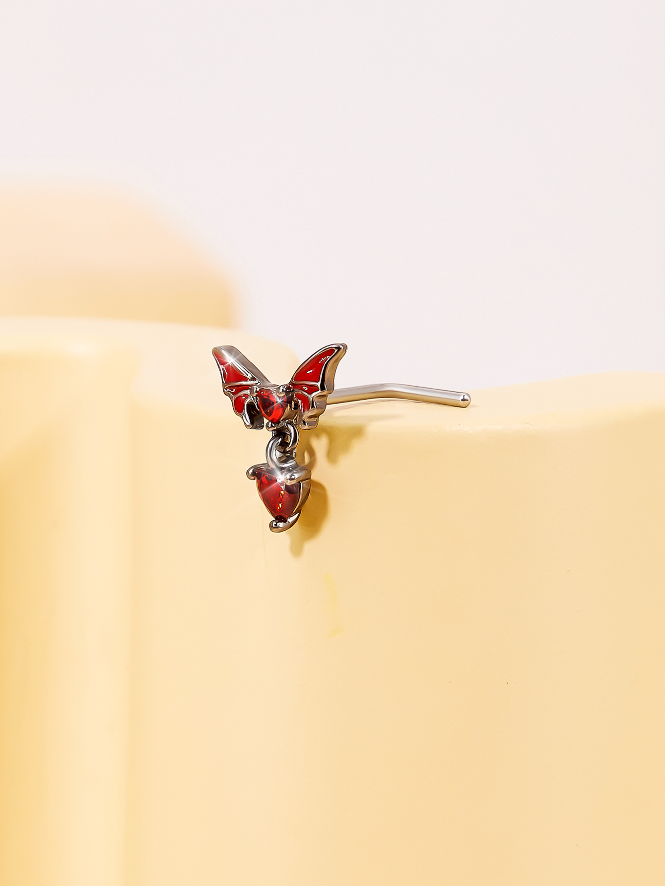 Y2k Sexy Butterfly Stainless Steel Zircon Belly Ring In Bulk display picture 2