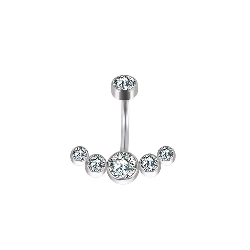 Basic Vacation Sexy Geometric Stainless Steel Zircon Belly Ring In Bulk display picture 2