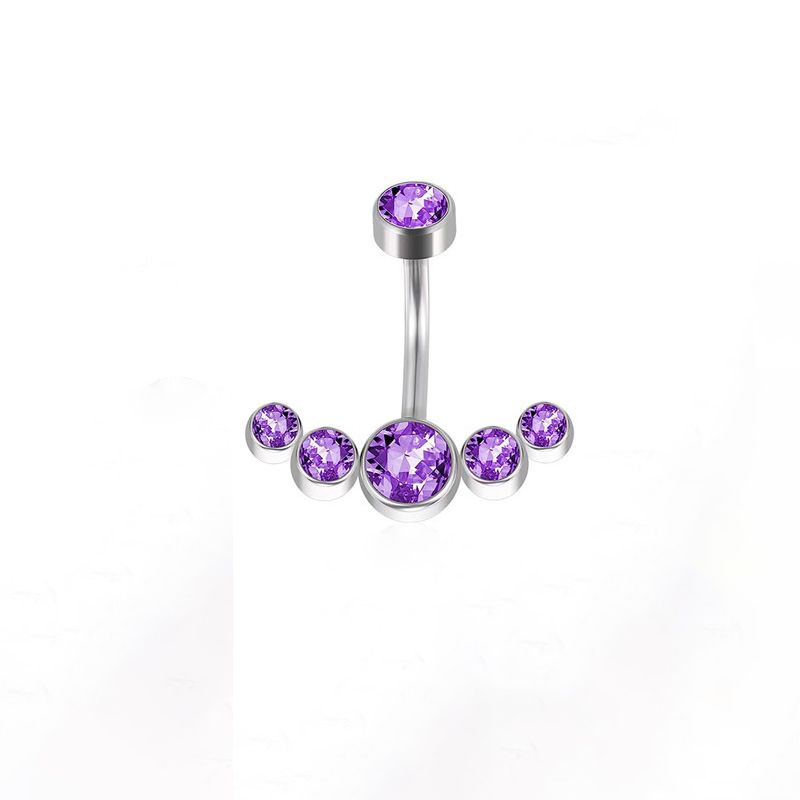 Basic Vacation Sexy Geometric Stainless Steel Zircon Belly Ring In Bulk display picture 1