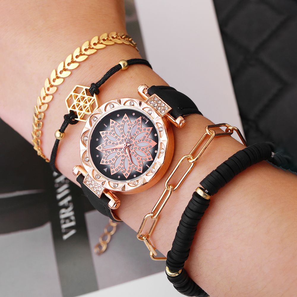 Casual Lady Spiral Stripe Buckle Quartz Women's Watches display picture 9