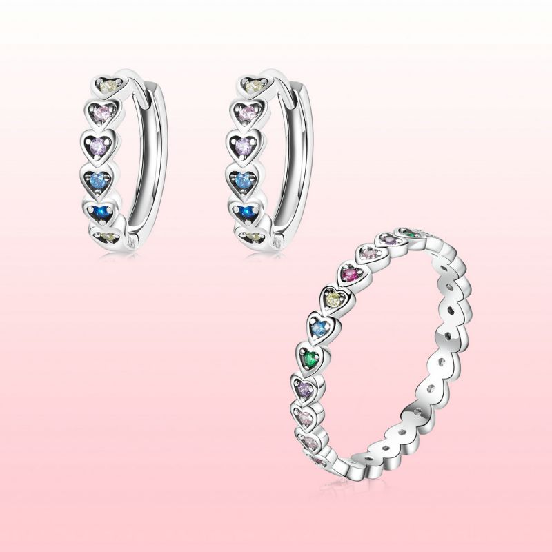 1 Pair Simple Style Heart Shape Inlay Sterling Silver Zircon Earrings display picture 5
