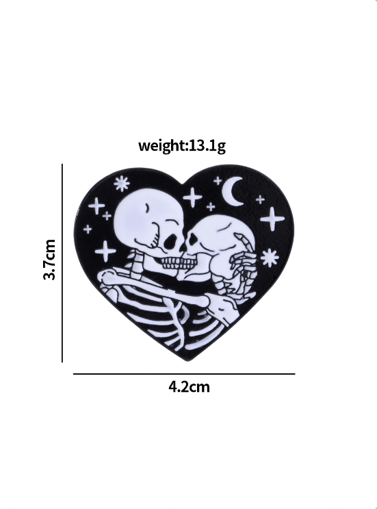 Hip-hop Funny Streetwear Heart Shape Skull Alloy Women's Brooches display picture 1