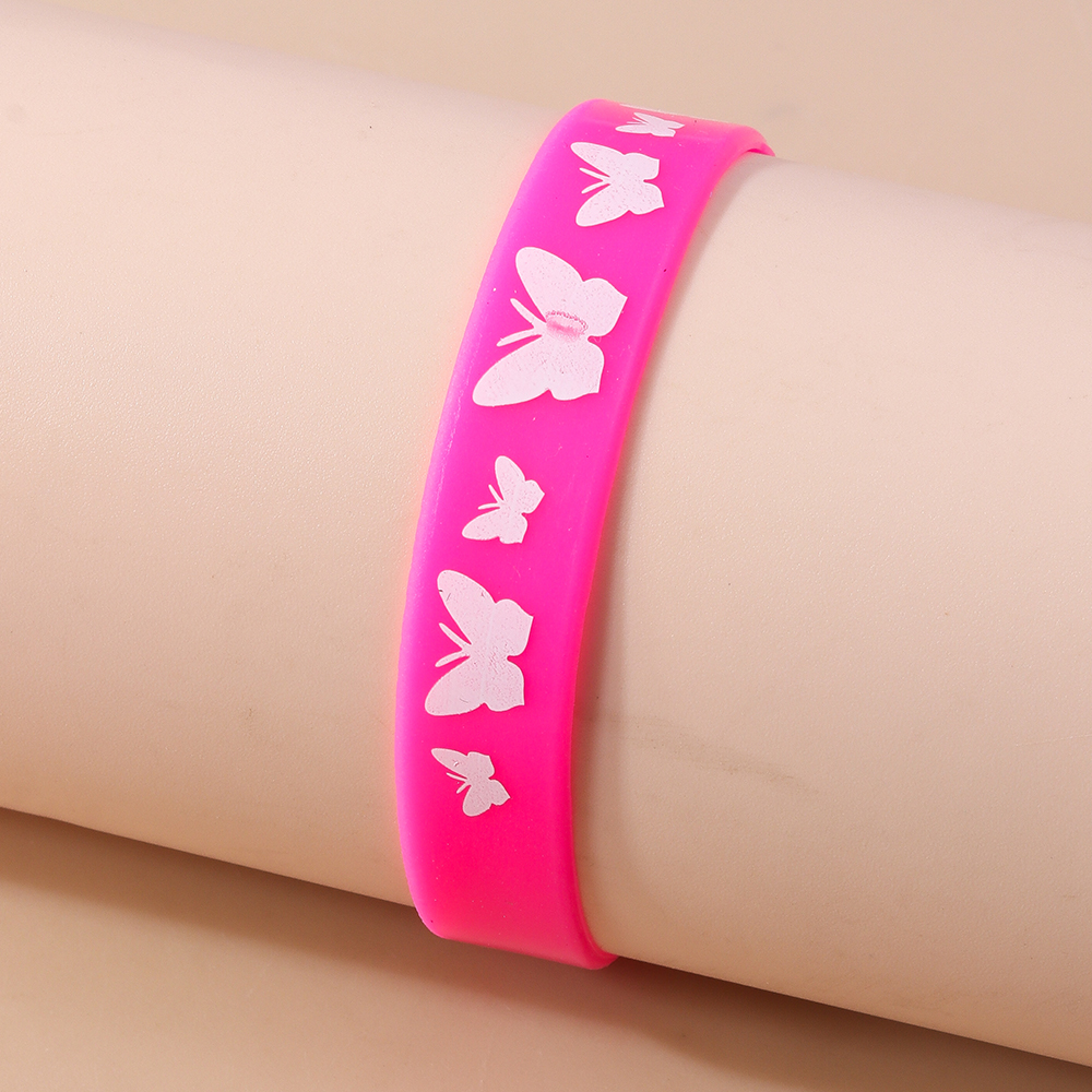 Casual Solid Color Rubber Women's Wristband display picture 7