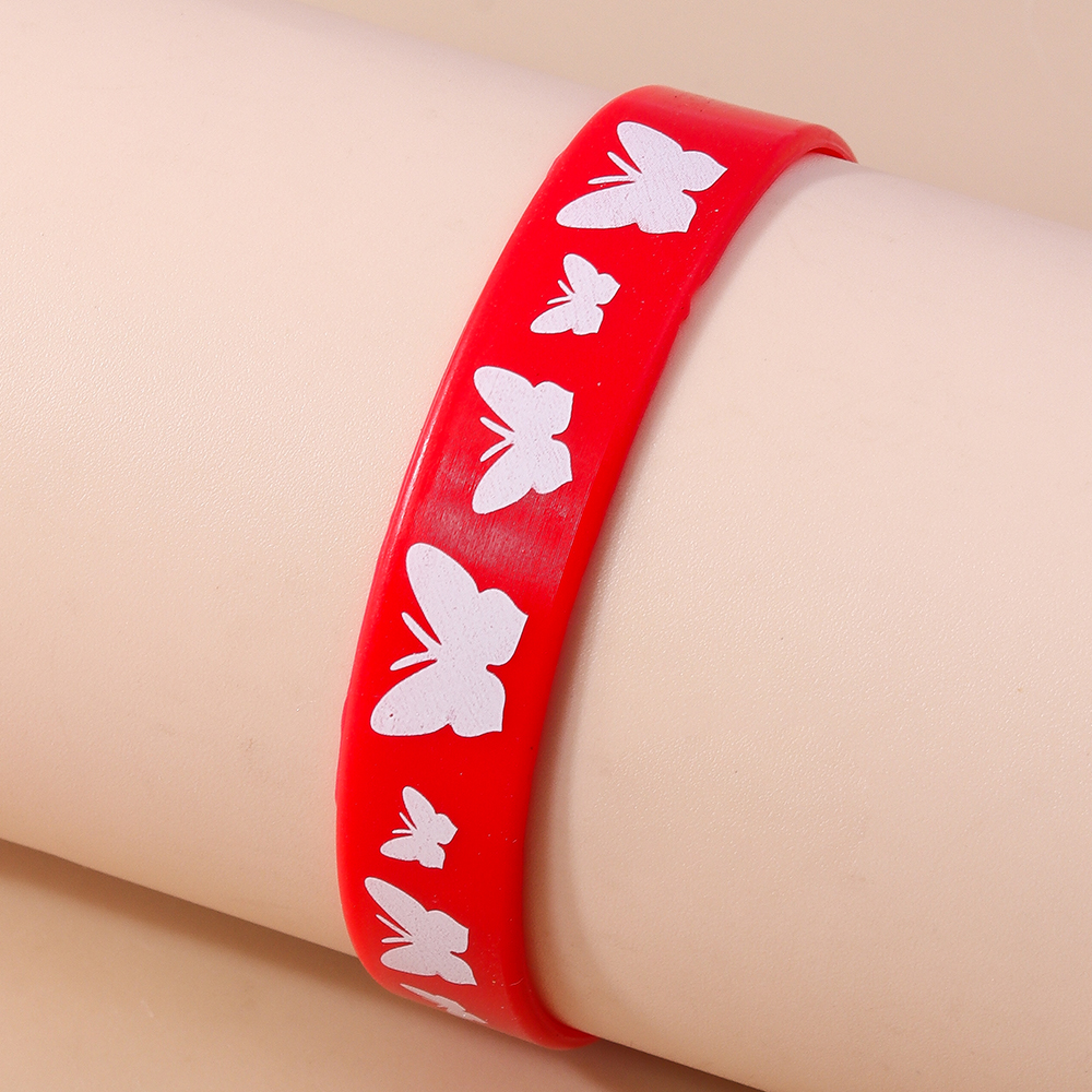 Casual Solid Color Rubber Women's Wristband display picture 8