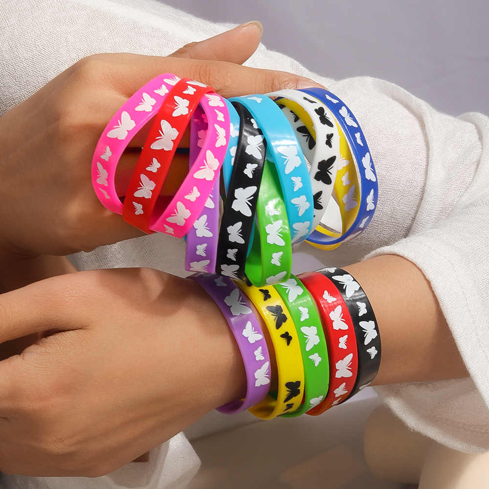 Casual Solid Color Rubber Women's Wristband display picture 11