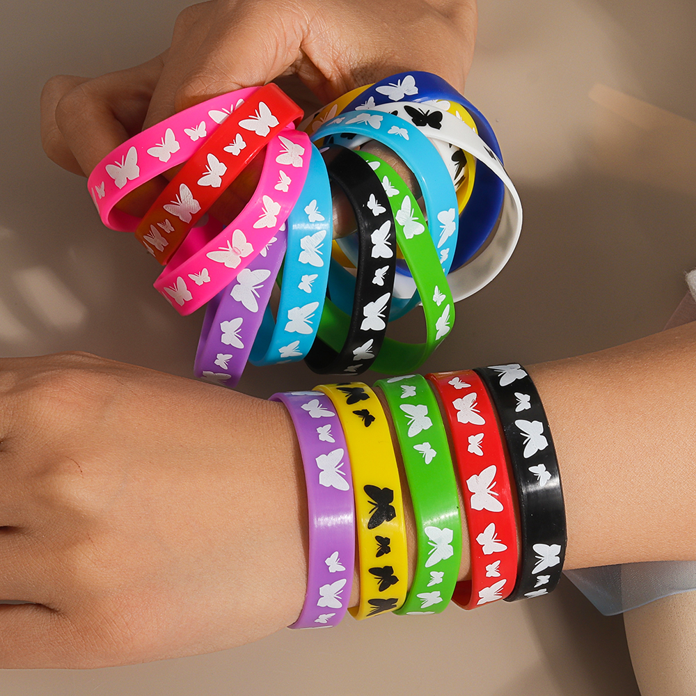 Casual Solid Color Rubber Women's Wristband display picture 1