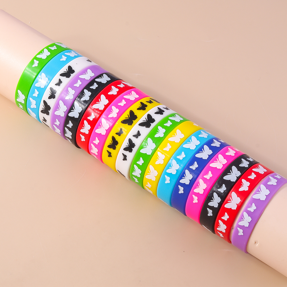 Casual Solid Color Rubber Women's Wristband display picture 2