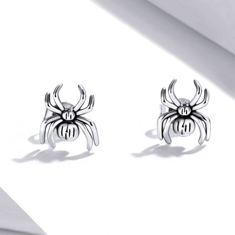 1 Pair Cartoon Style Spider Sterling Silver Ear Studs display picture 4