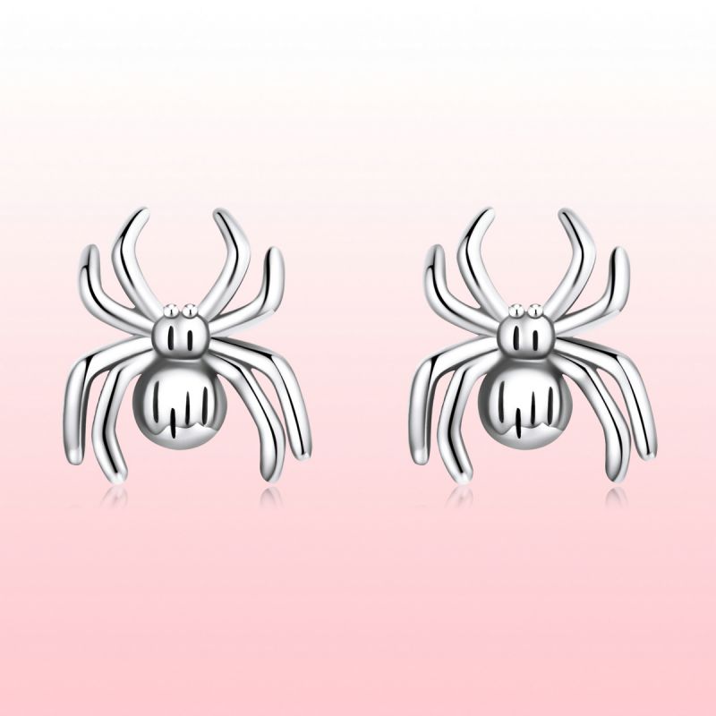 1 Pair Cartoon Style Spider Sterling Silver Ear Studs display picture 2