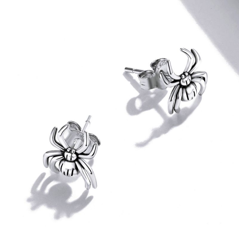 1 Pair Cartoon Style Spider Sterling Silver Ear Studs display picture 1