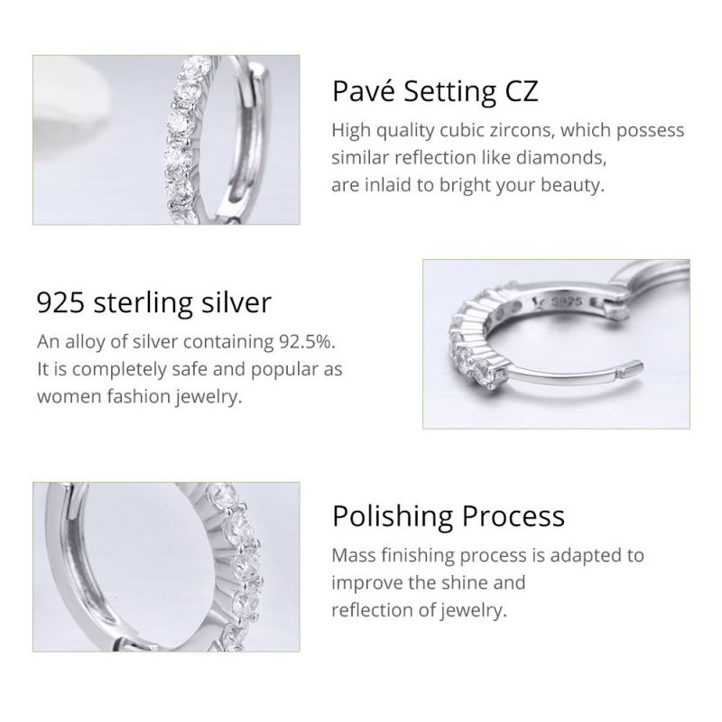 1 Pair Romantic Round Inlay Sterling Silver Zircon Earrings display picture 9