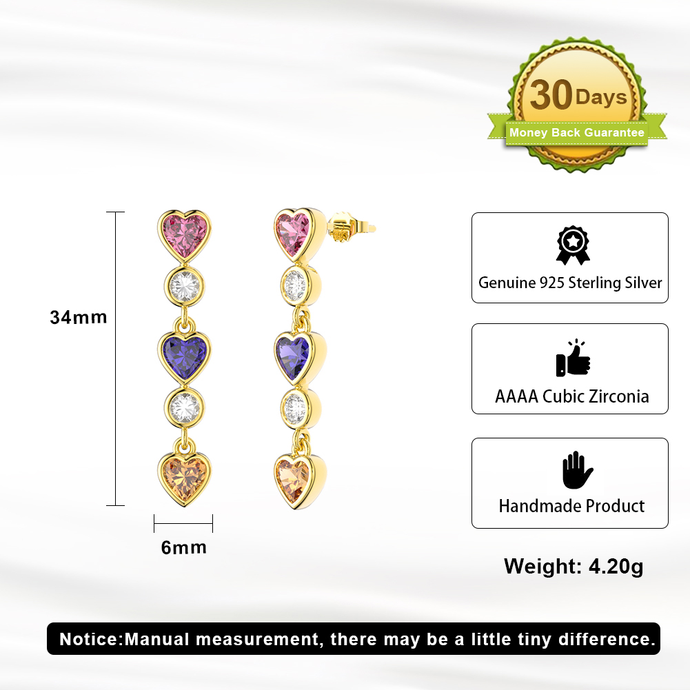 1 Pair Glam Sexy Simple Style Heart Shape Plating Inlay Sterling Silver Zircon 14k Gold Plated Rhodium Plated Silver Plated Drop Earrings display picture 7