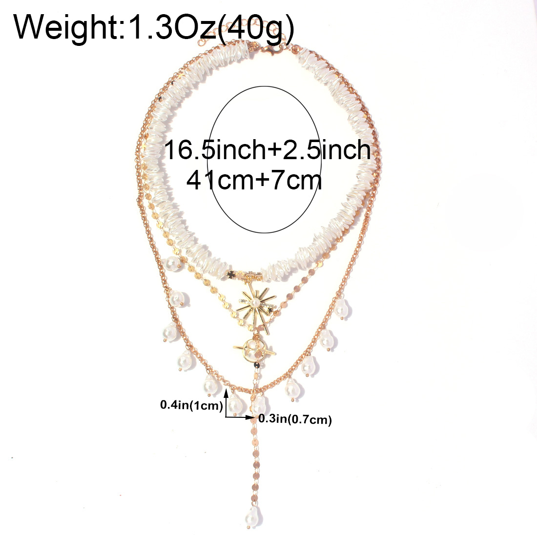 Elegant Exotic Shaped Pearl Planet Pendant Multi-layer Necklace For Women display picture 1