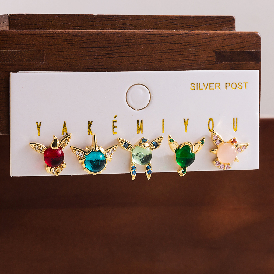 Cute Simple Style Cartoon Copper 14k Gold Plated Zircon Drop Earrings In Bulk display picture 2