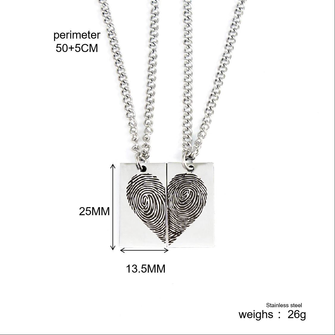 Basic Classic Style Heart Shape Stainless Steel Couple Pendant Necklace display picture 1