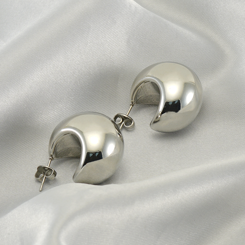 1 Pair Elegant Water Droplets Polishing Plating 304 Stainless Steel 18K Gold Plated Ear Studs display picture 1