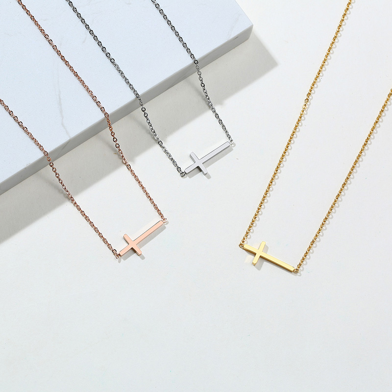 Stainless Steel Gold Plated Simple Style Plating Solid Color Necklace display picture 2