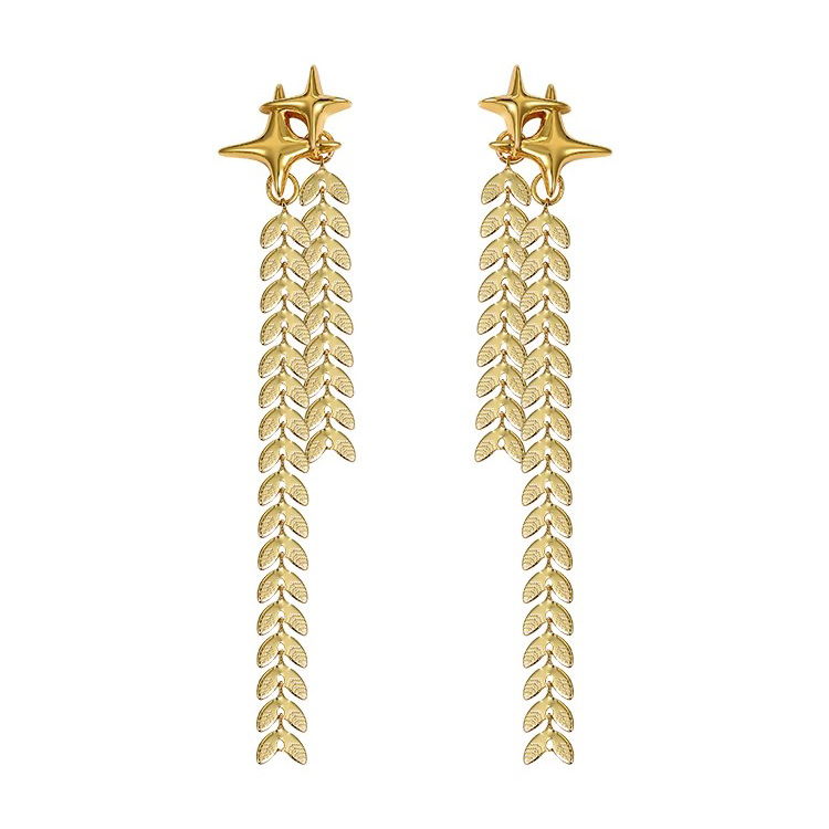 Wholesale Jewelry Simple Style Classic Style Solid Color Alloy Chain Drop Earrings display picture 1