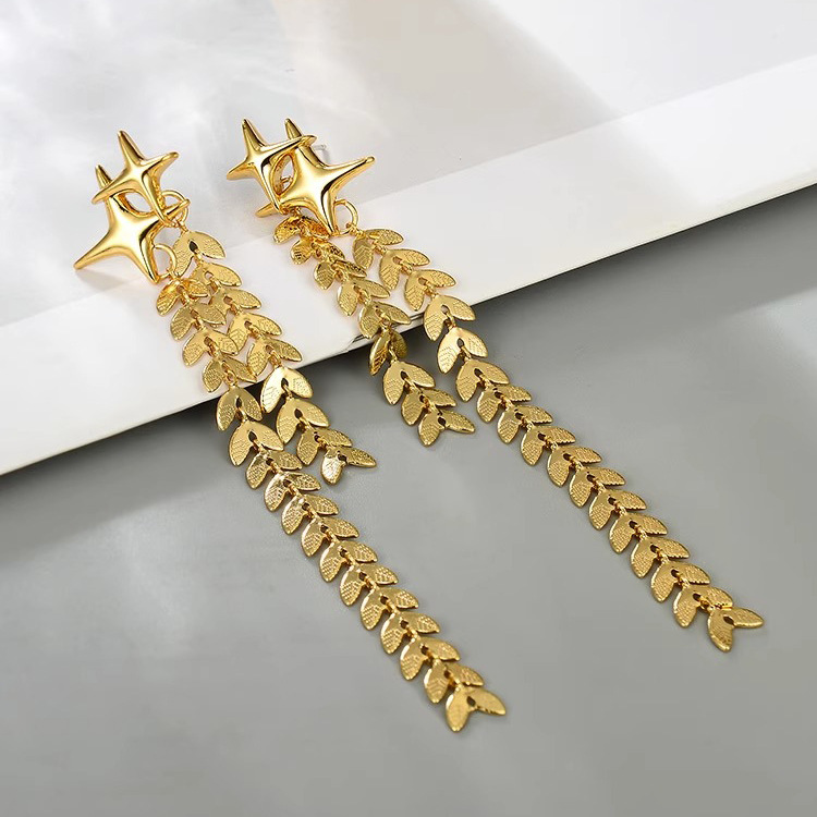 Wholesale Jewelry Simple Style Classic Style Solid Color Alloy Chain Drop Earrings display picture 2