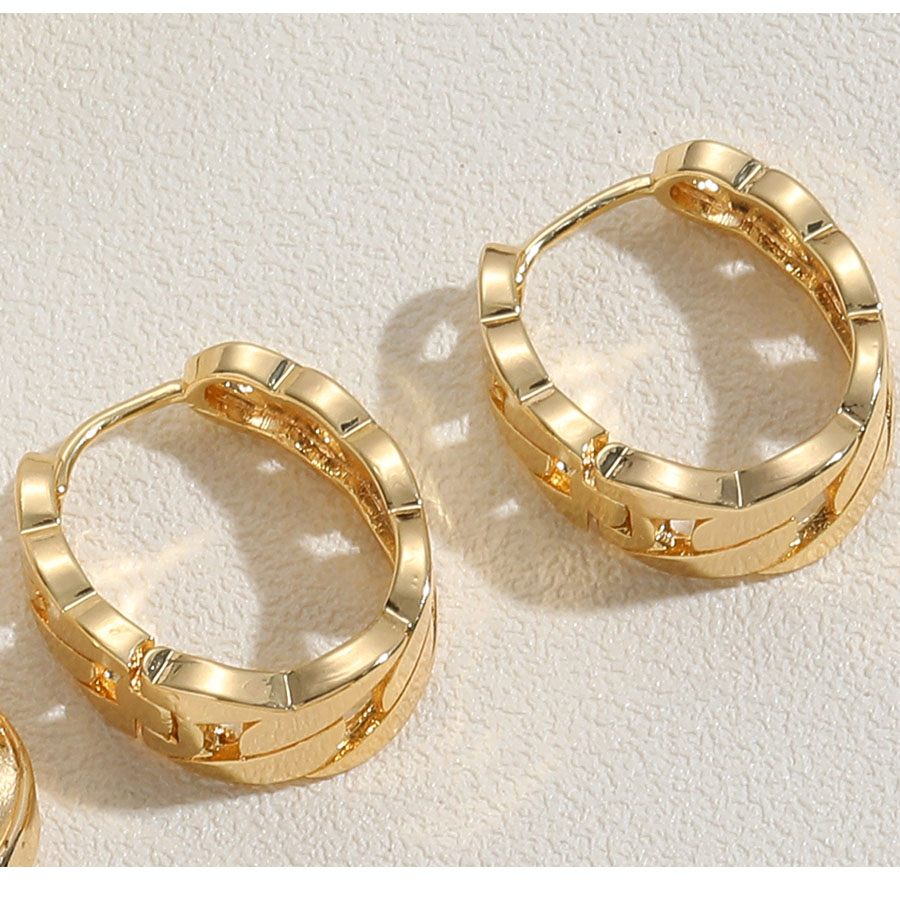 1 Pair Simple Style Twist Plating Copper 14k Gold Plated Hoop Earrings Drop Earrings display picture 4