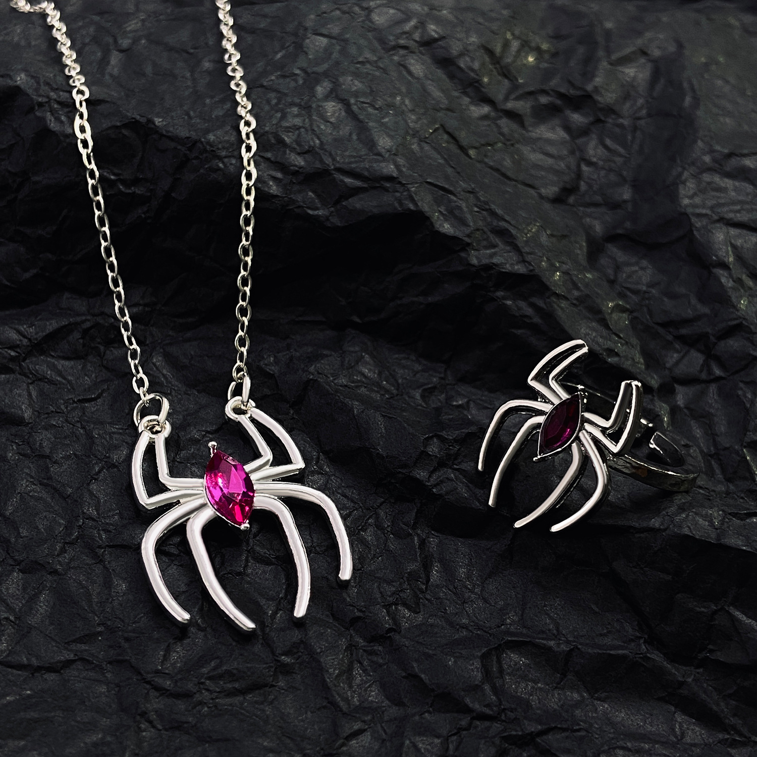 Funny Spider Alloy Plating 14k Gold Plated Silver Plated Halloween Women's Jewelry Set display picture 4
