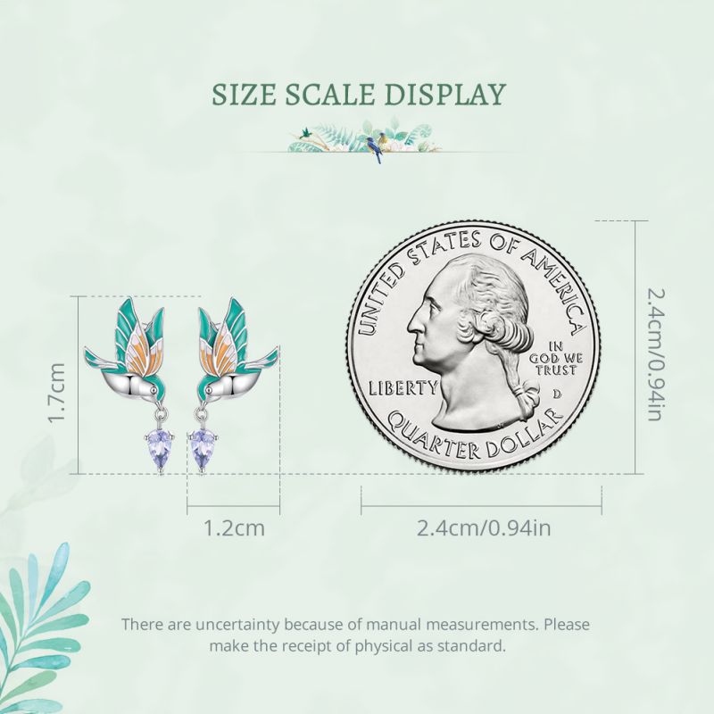 1 Pair Cartoon Style Cute Bird Inlay Sterling Silver Zircon Drop Earrings display picture 3