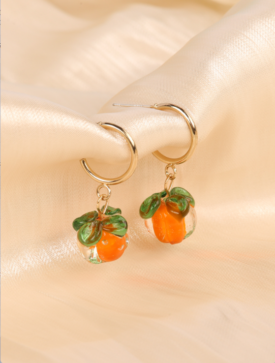 1 Pair Lady Romantic Persimmon Zinc Alloy Drop Earrings display picture 4