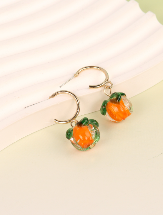 1 Pair Lady Romantic Persimmon Zinc Alloy Drop Earrings display picture 2