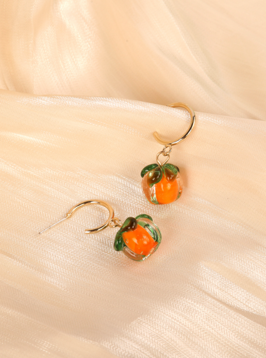 1 Pair Lady Romantic Persimmon Zinc Alloy Drop Earrings display picture 5