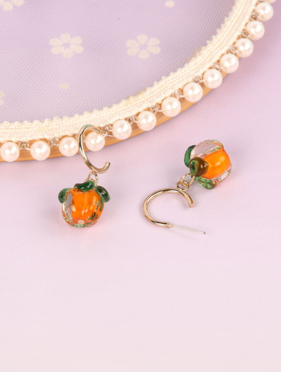 1 Pair Lady Romantic Persimmon Zinc Alloy Drop Earrings display picture 3
