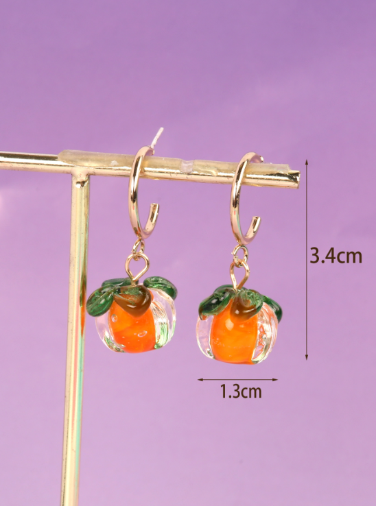 1 Pair Lady Romantic Persimmon Zinc Alloy Drop Earrings display picture 1