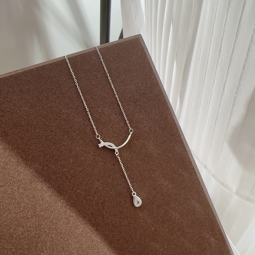 Basic Geometric Sterling Silver Necklace In Bulk display picture 4