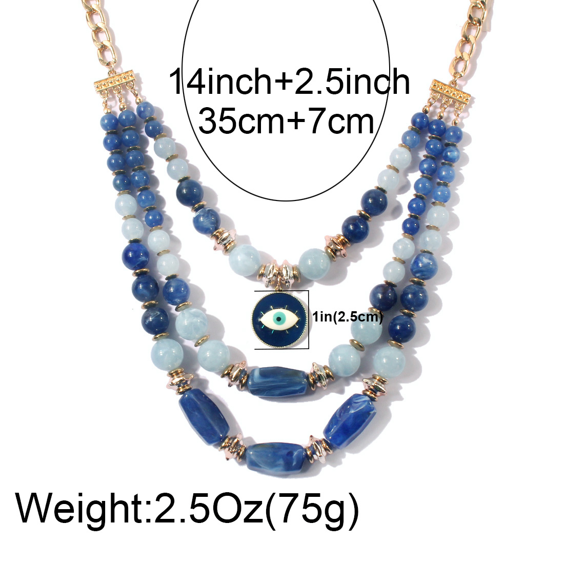 Necklace Fashion Blue Devil's Eye Multilayer Collarbone Necklace Necklace Women display picture 1