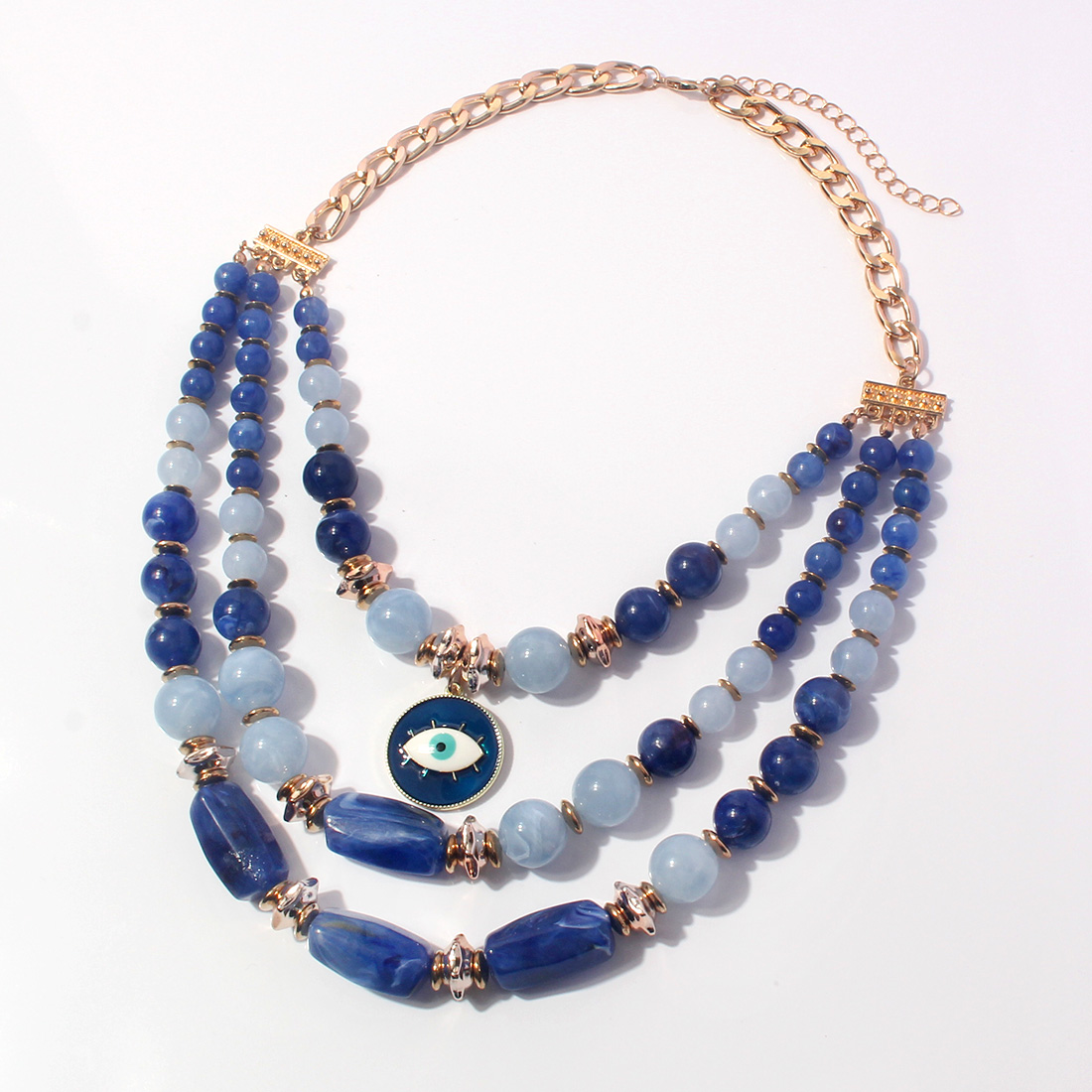 Necklace Fashion Blue Devil's Eye Multilayer Collarbone Necklace Necklace Women display picture 3