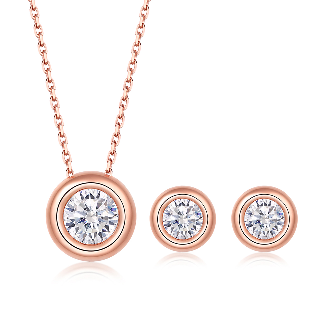 Modern Style Simple Style Classic Style Round Sterling Silver 14k Gold Plated Rose Gold Plated White Gold Plated Zircon Pendant Necklace In Bulk display picture 9