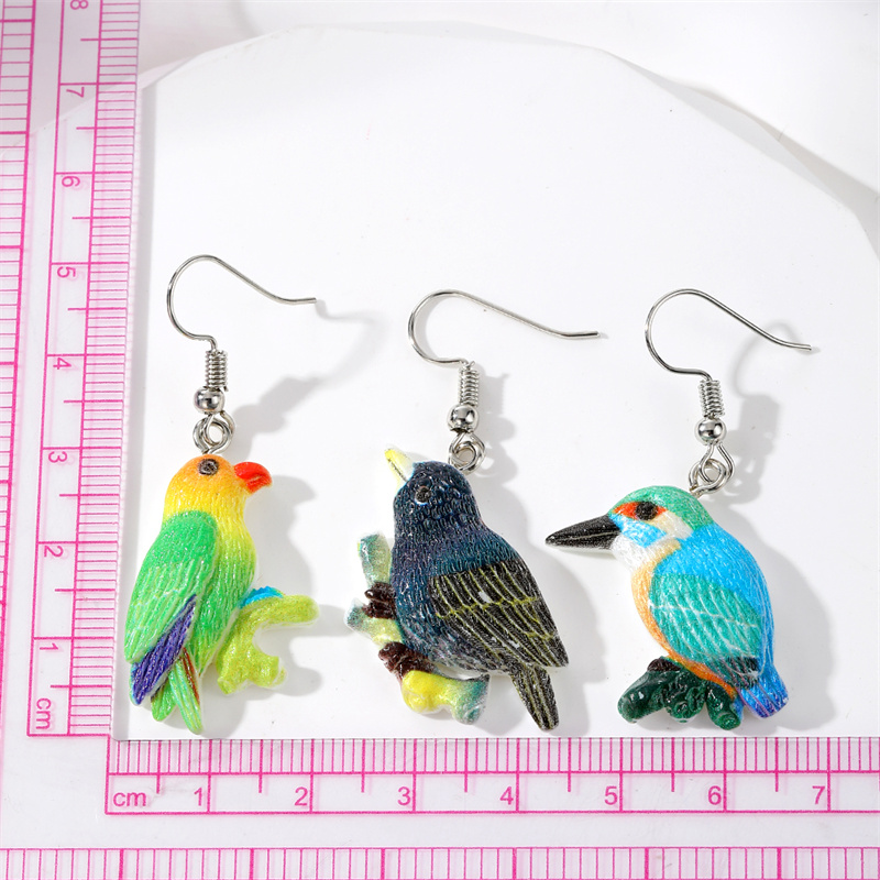 Bijoux En Gros Mignon Style Simple Oiseau Résine Boucles D'oreilles display picture 8