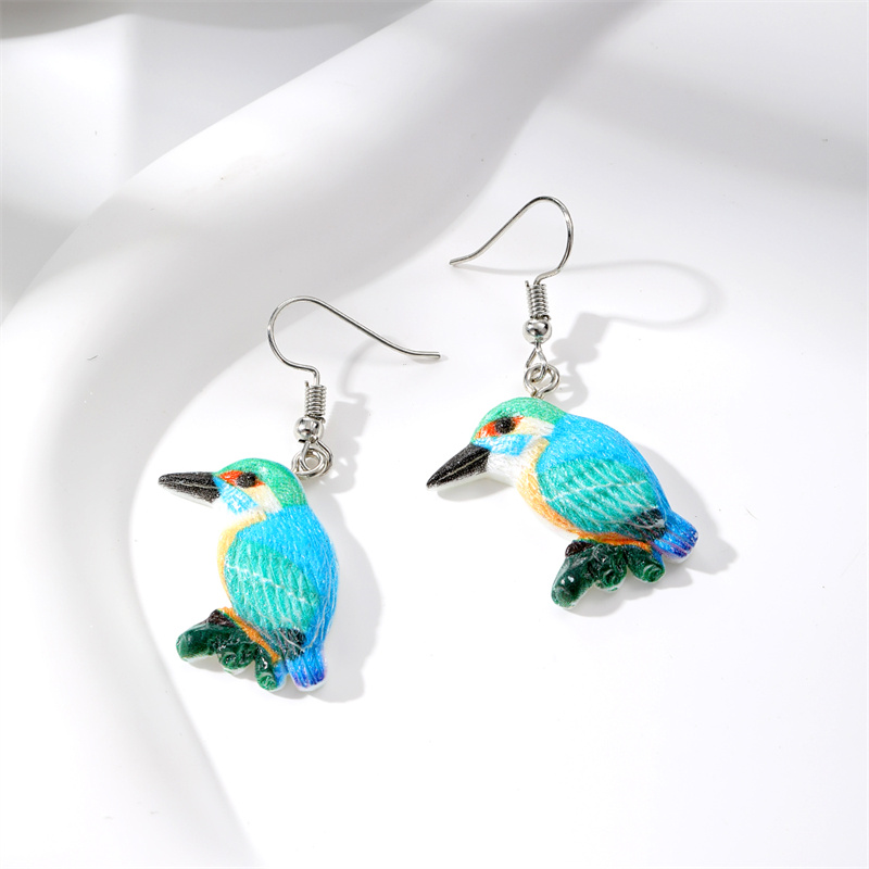 Wholesale Jewelry Cute Simple Style Bird Resin Drop Earrings display picture 5