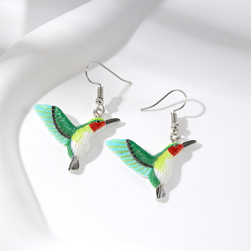 Wholesale Jewelry Cute Simple Style Bird Resin Drop Earrings display picture 7