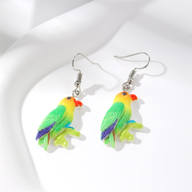 Wholesale Jewelry Cute Simple Style Bird Resin Drop Earrings display picture 6