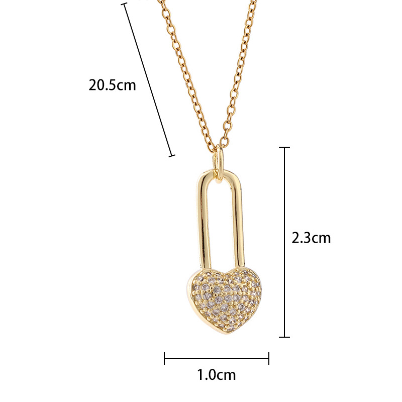 Europe And America Cross Border Love Pendant Necklace Micro-inlaid Color Zircon Clavicle Chain Geometric Girl Pendant Heart-shaped Necklace display picture 35
